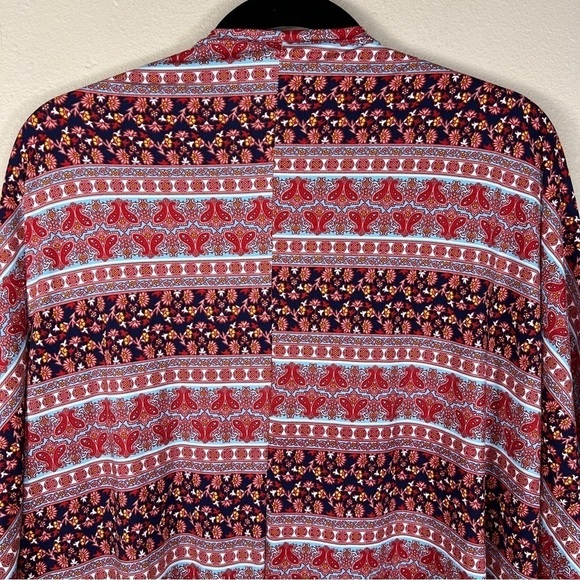 NEW 3x JOE BOXER RED FLORAL PAISLEY BOHO   STRETCH PLUS CASUAL SHRUG - Picture 4 of 11